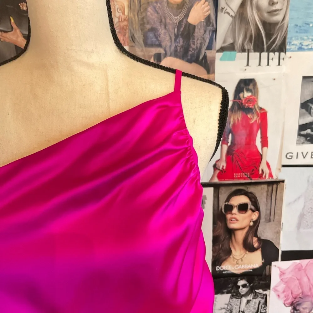 The Sei Ruched Silk Asymmetric Mini Dress - Picture 4 of 7